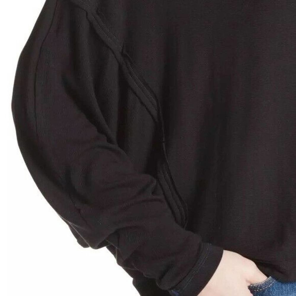 We The Free People Alameda Dolman Sleeve Turtleneck Top Black Medium H12840 - Picture 5 of 16